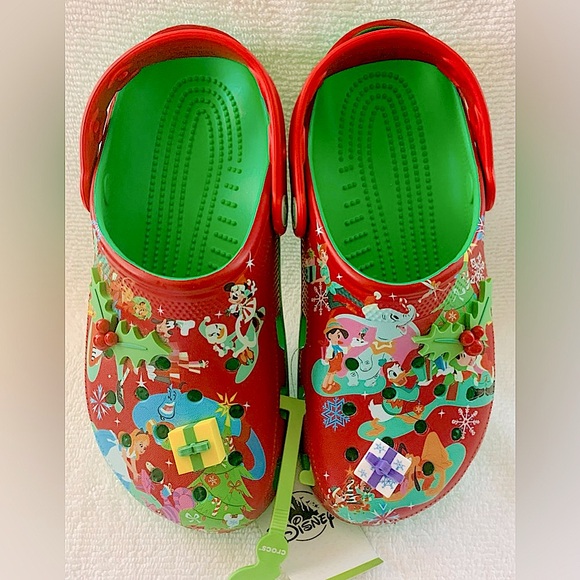 Disney Parks Christmas Holiday Crocs Classic Clog (Men 6/Women 8) - Picture 8 of 8
